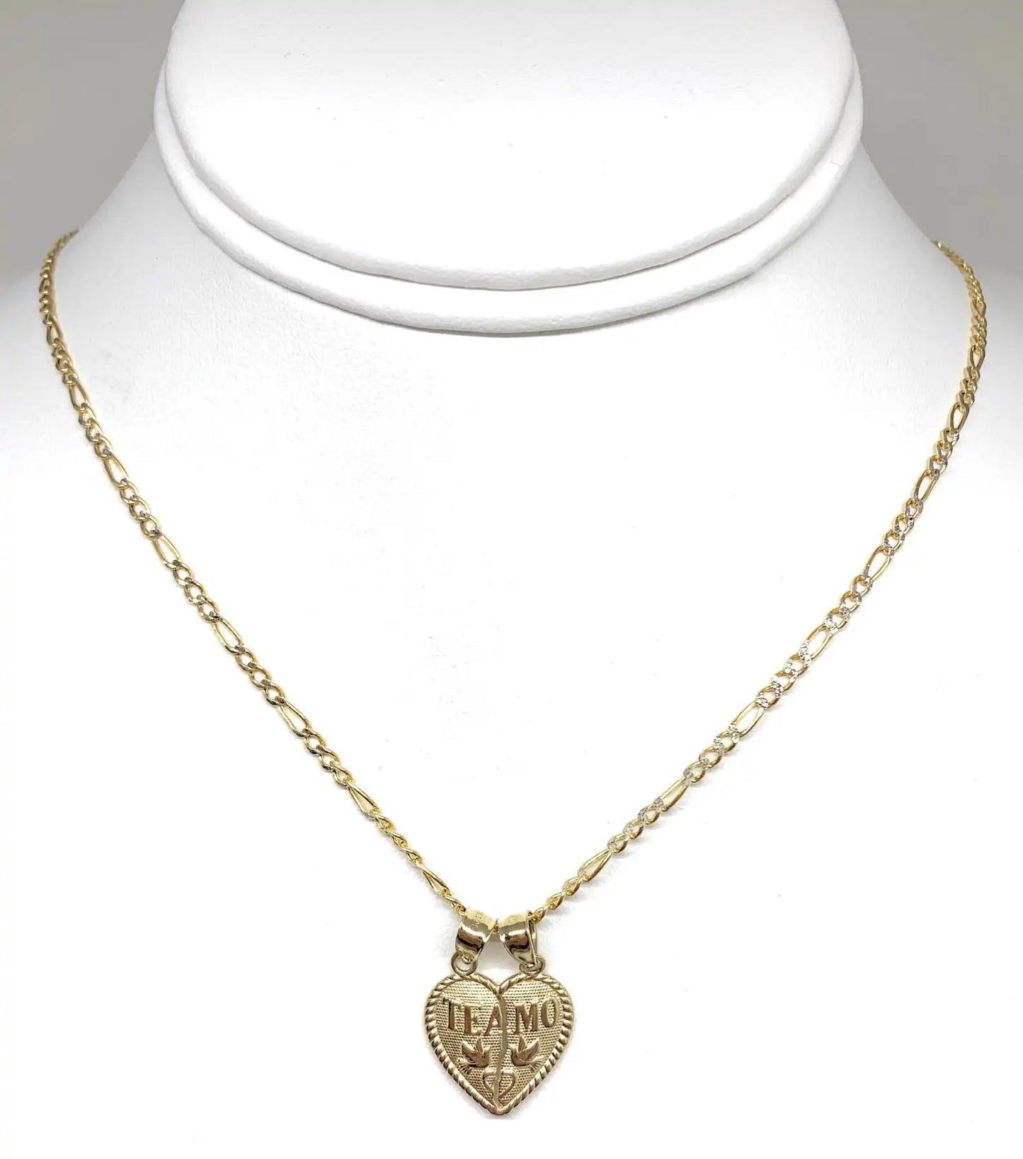 "TE AMO" Heart Shape 18K Gold Plated Necklace