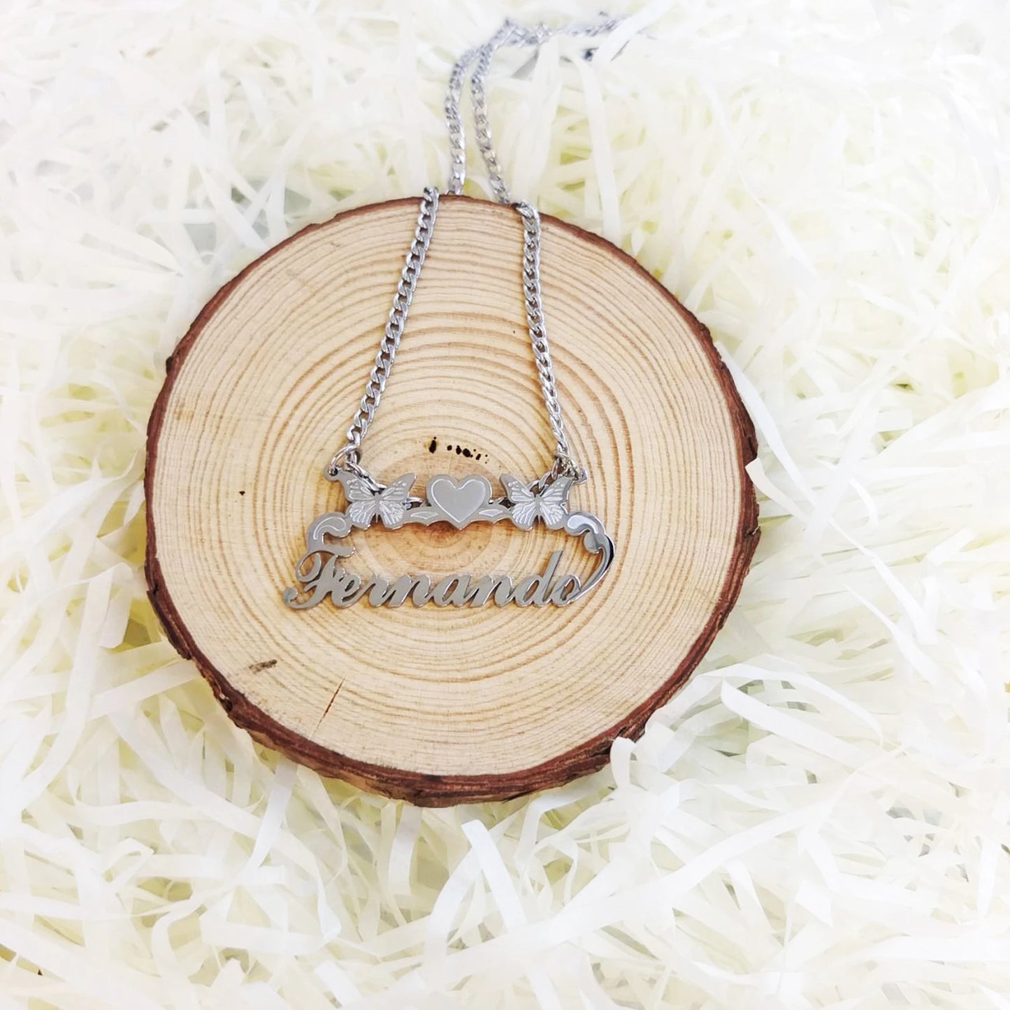 Customized Name Necklace Personalized Horizontal Name Pendant