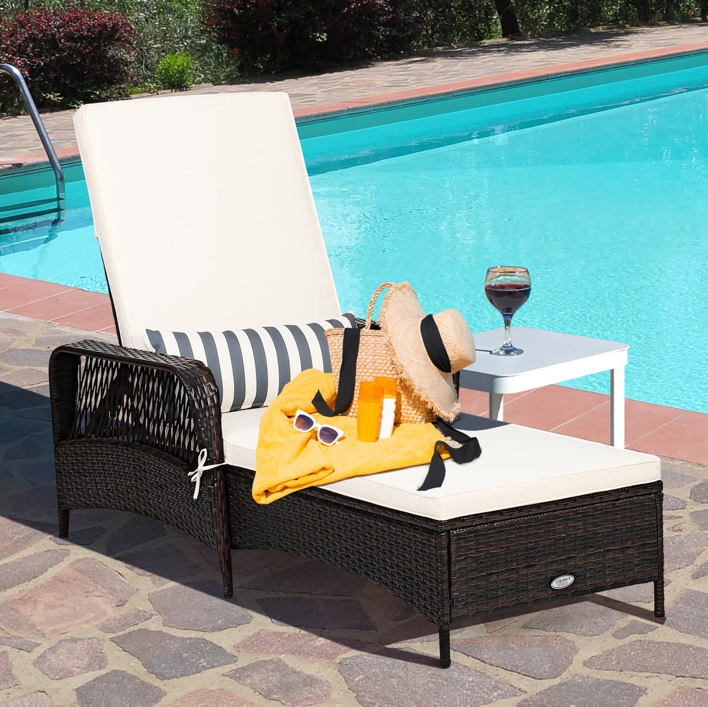 Patiojoy PE Rattan Chaise Lounge Chair