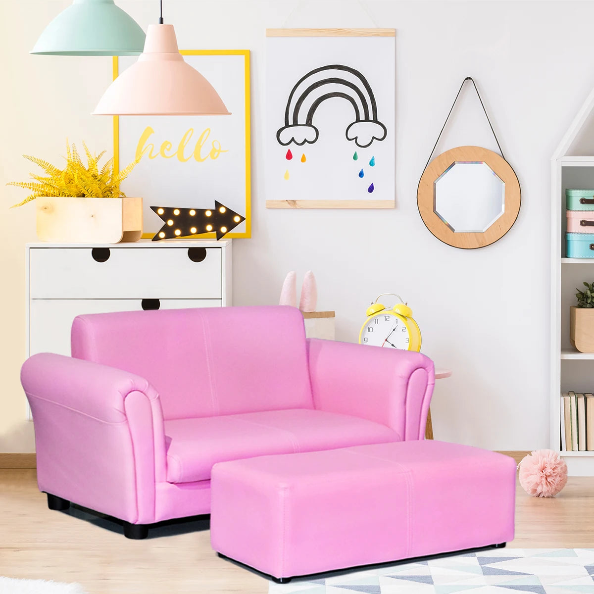 Costway Pink Kids Sofa Children Birthday Gift