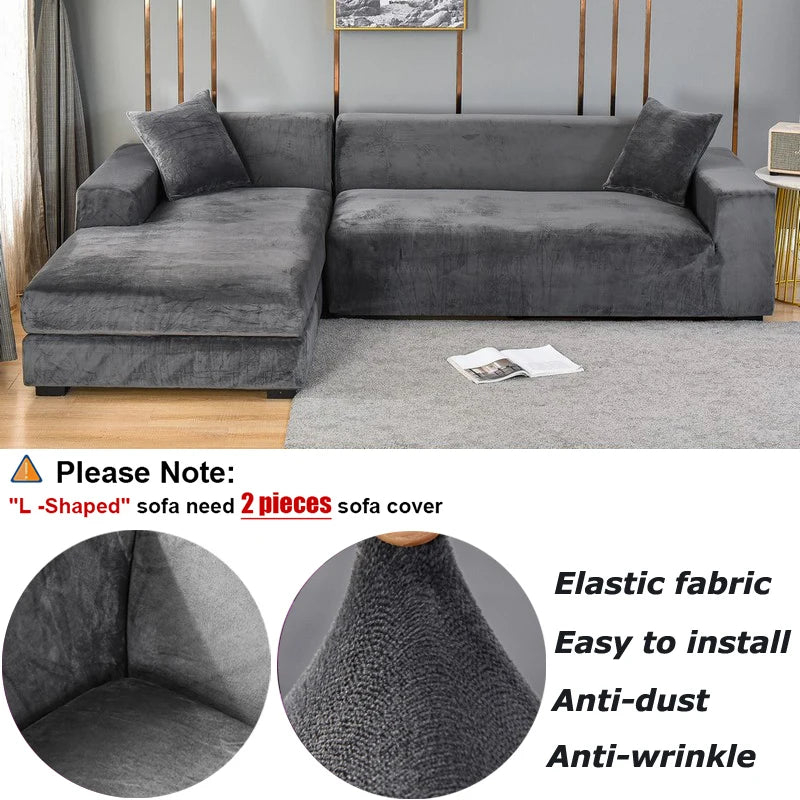 Velvet Sofa Soft Elastic Cover