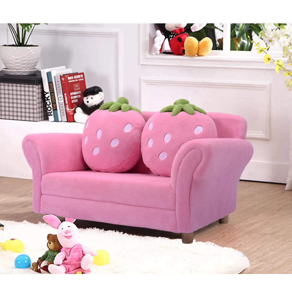 Costway Kids Sofa Strawberry Armrest