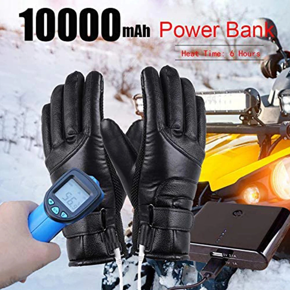 Cycling Gloves Waterproof USB Electric Heating