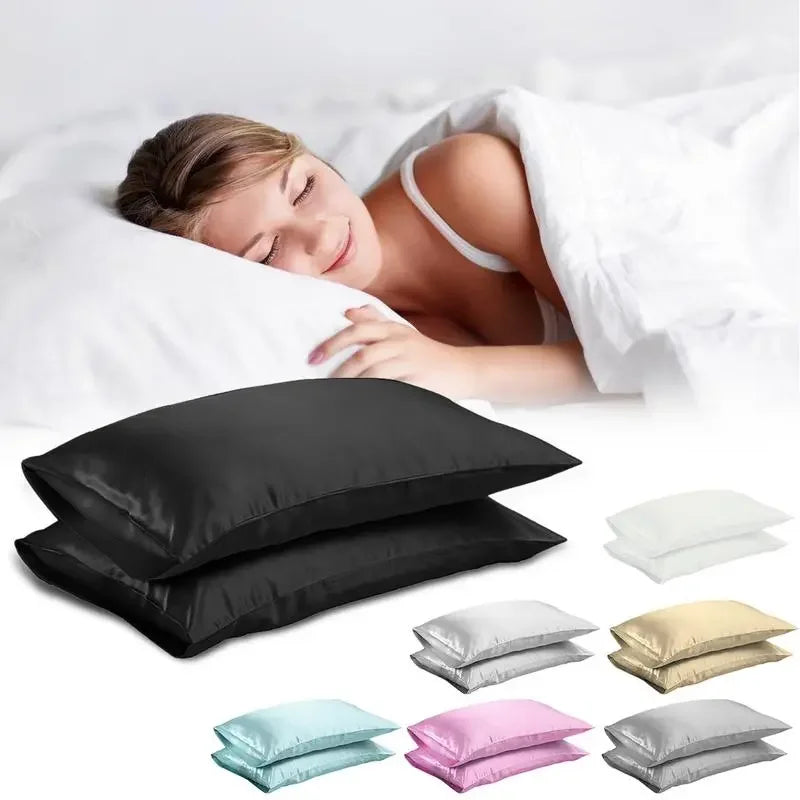 Silk Satin Pillow Case Bedding Home