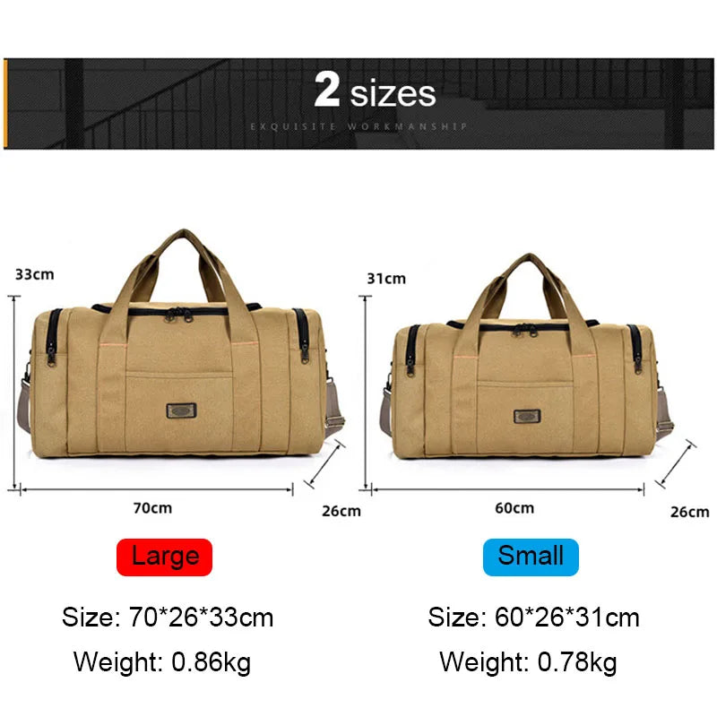 Men Women Canvas Bag Fashion Weekender Luggage