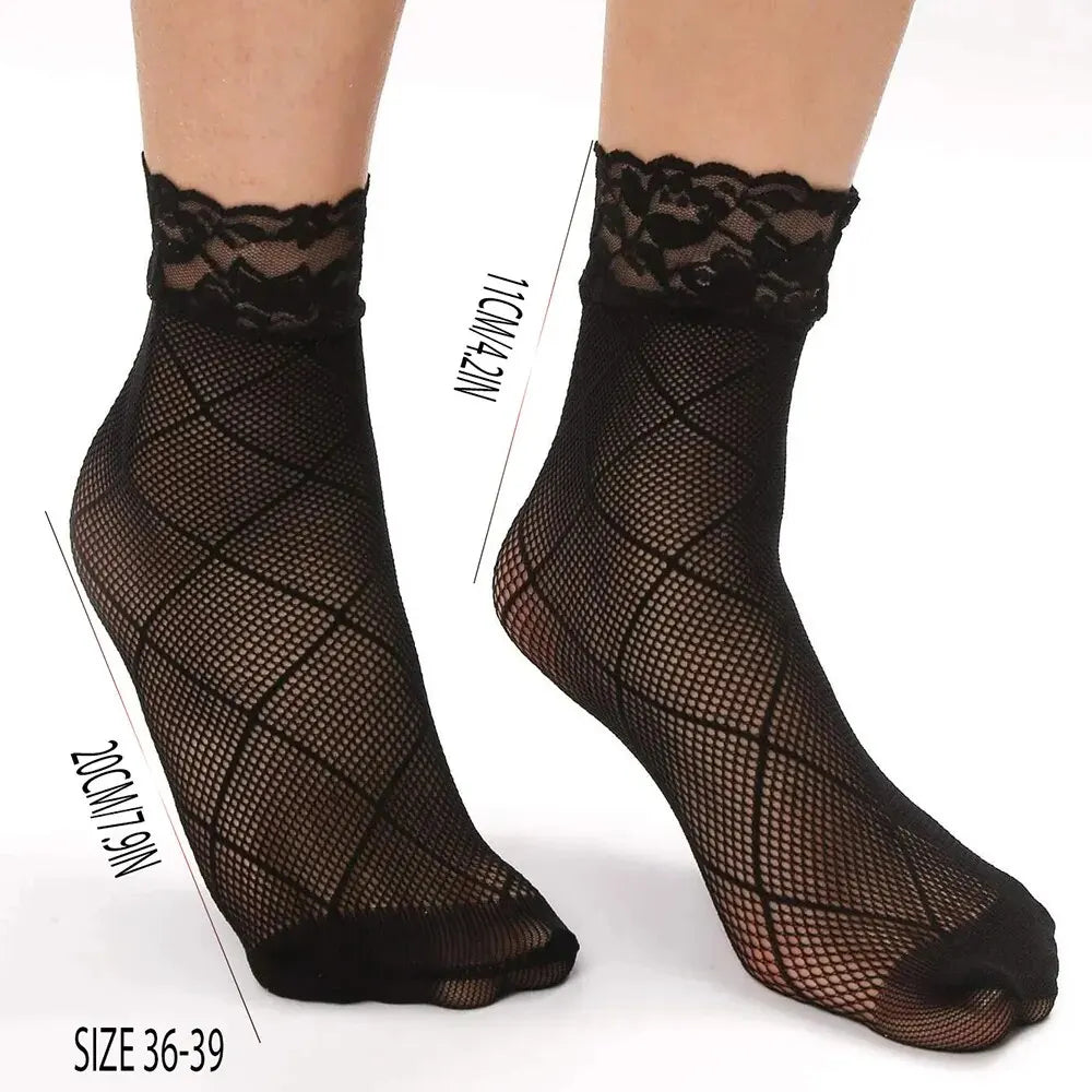 Vintage Lace Women's Socks Fishing Net