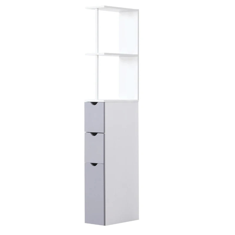 Narrow Multipurpose Bathroom Cabinet with 2 Shelves 1 Door