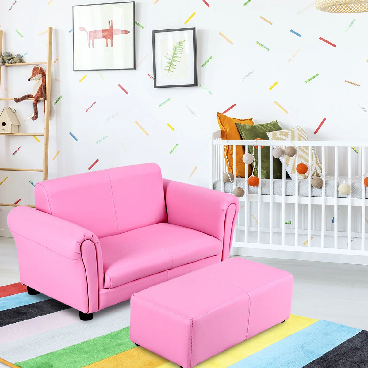 Costway Pink Kids Sofa Children Birthday Gift