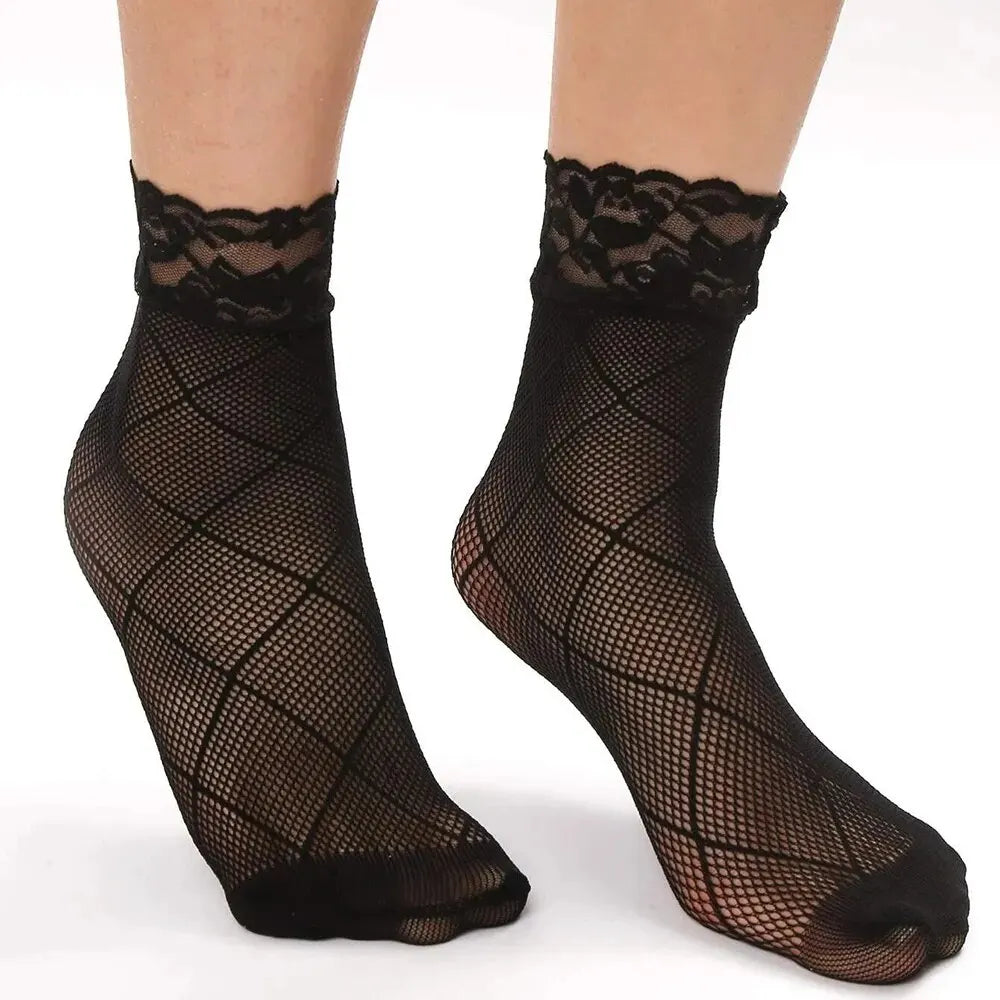 Vintage Lace Women's Socks Fishing Net