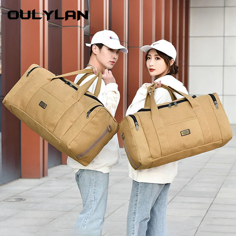 Men Women Canvas Bag Fashion Weekender Luggage