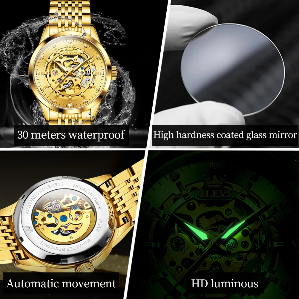 OLEVS Men's Watches Automatic Luminous Business